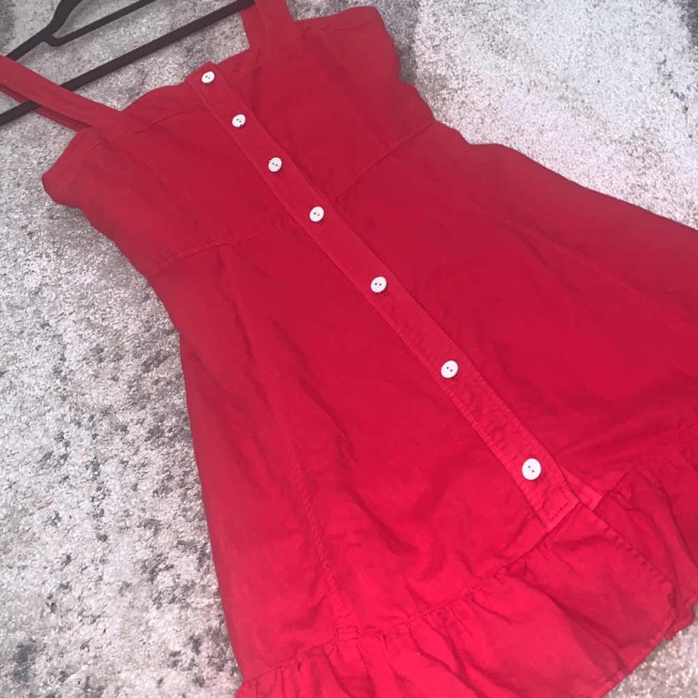 SIZE XS ZARA RED RUFFLE DRESS - Picture 5 of 8